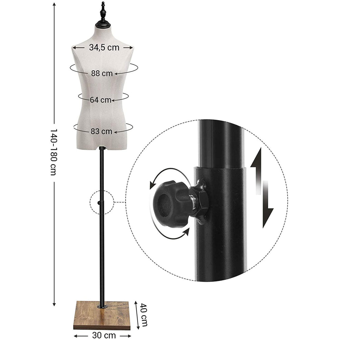 Ženski maneken, gornji dio tijela, podesiv po visini s platnenom navlakom | SONGMICS-Vasdom.hr