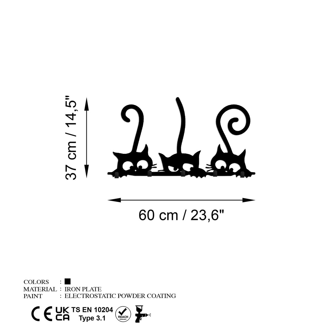 Zidna dekoracija - Fém fali akasztó, Hidden Cats-Vasdom.hr