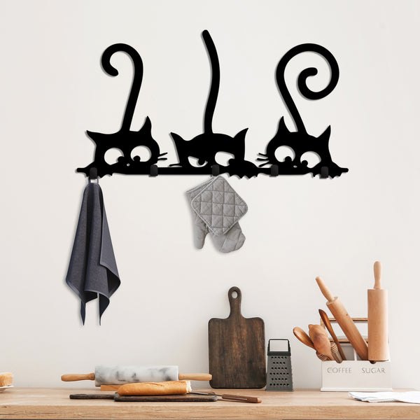 Zidna dekoracija - Fém fali akasztó, Hidden Cats-Vasdom.hr