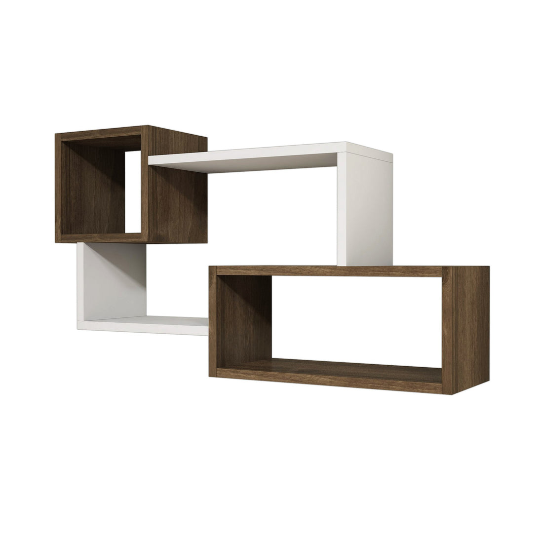 Zidna polica Afro - White, Walnut-Vasdom.hr