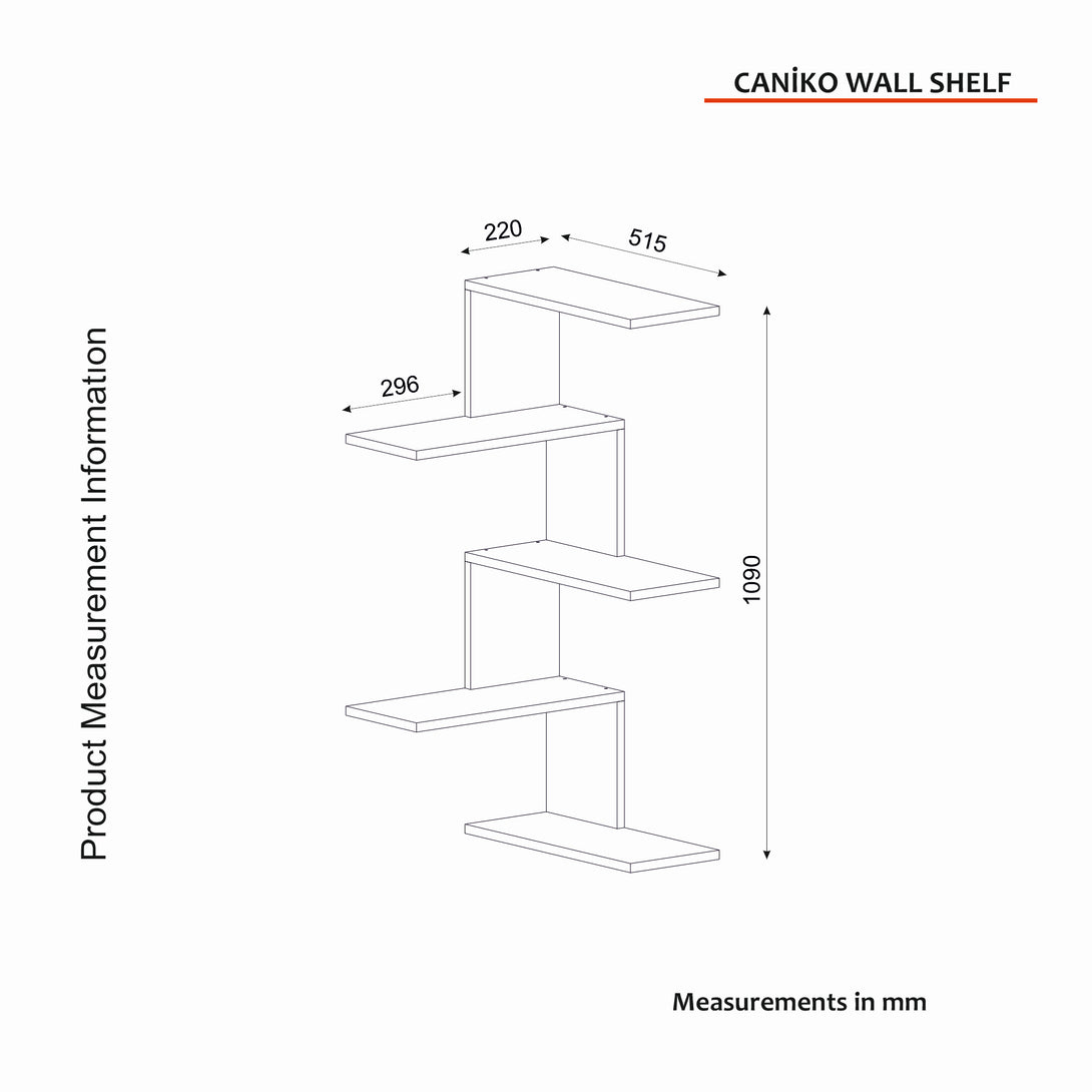 Zidna polica Caniko - Walnut-Vasdom.hr