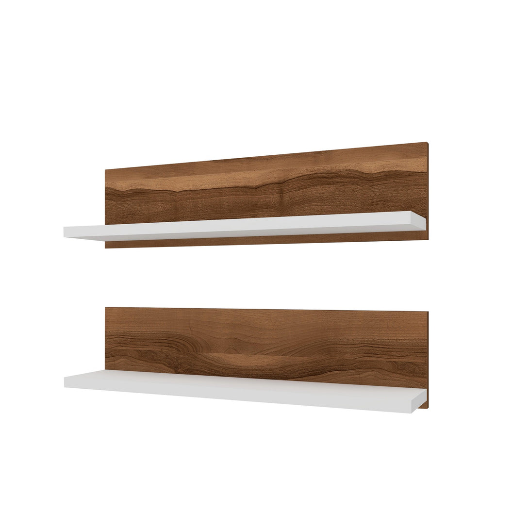 Zidna polica Shelf - Walnut, White-Vasdom.hr