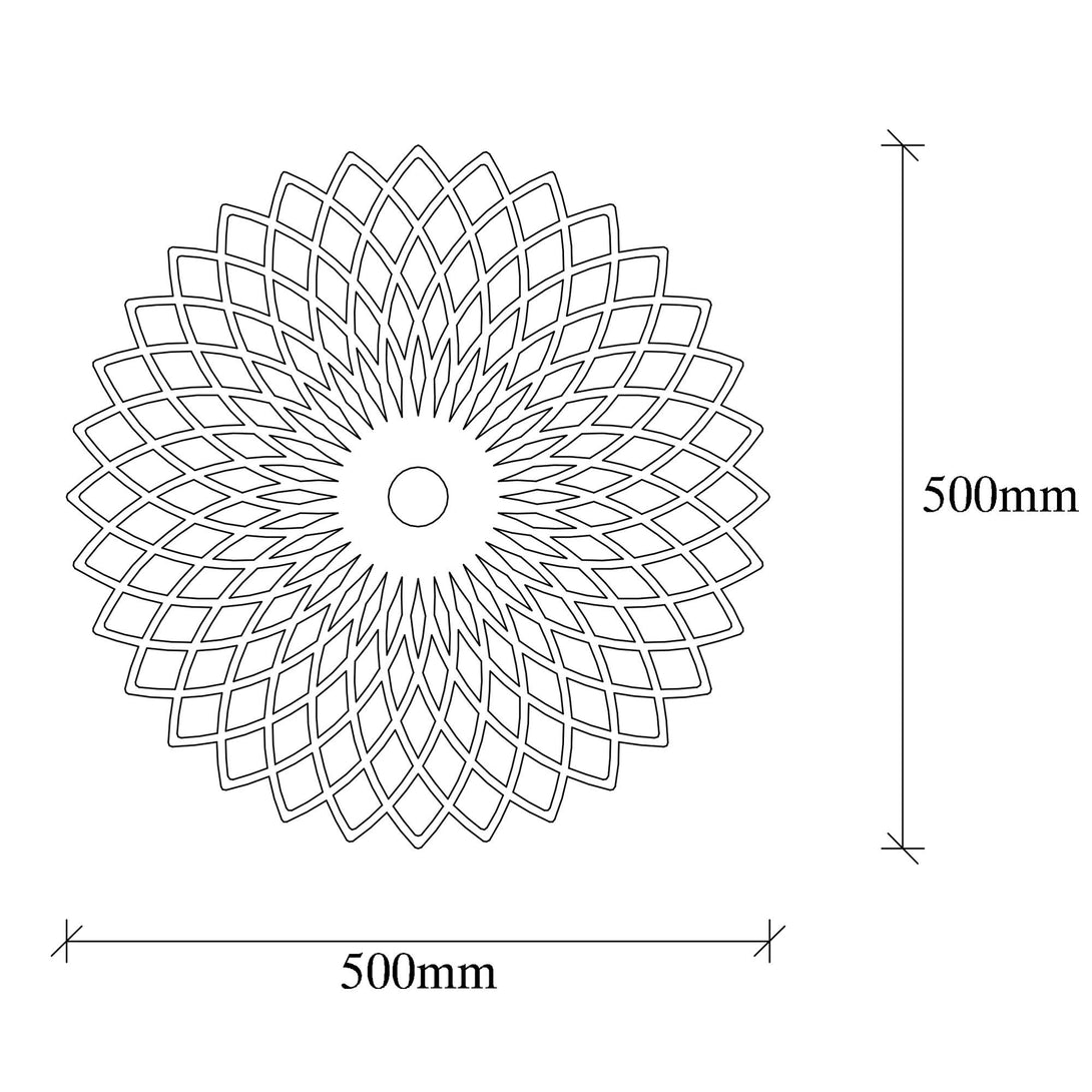 Zidna svjetiljka, modernog i elegantnog dizajna, Ø50cm, crne boje | FELLINI-Vasdom.hr