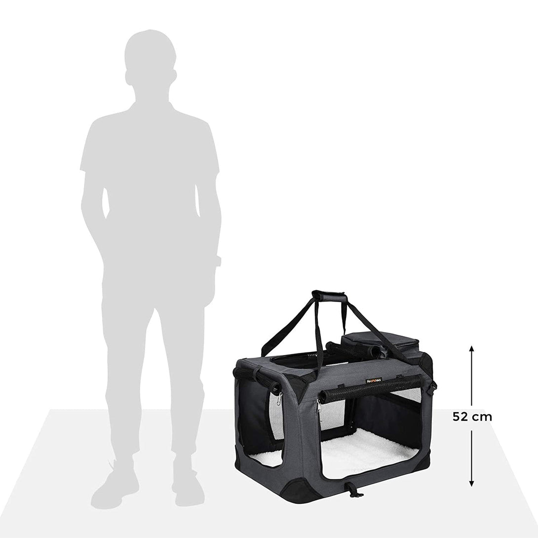 Feandrea sklopiva nosiljka za kućne ljubimce, za srednje i velike pse, 70 x 52 x 52 cm, siva-Vasdom.hr
