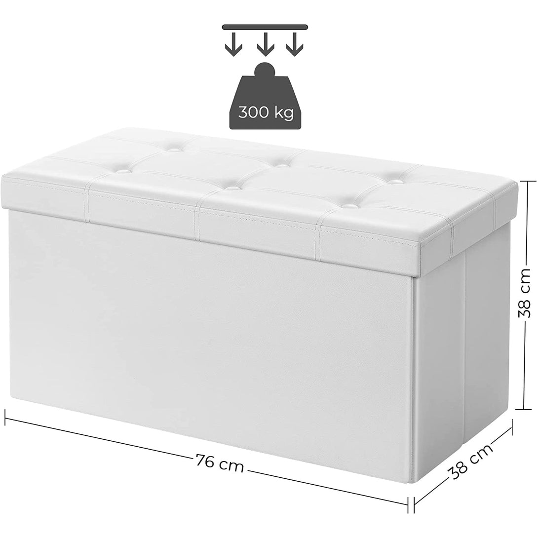 Kutija za sjedenje, sjedalo, kutija za odlaganje, 76 cm umjetna koža bijela | SONGMICS-Vasdom.hr