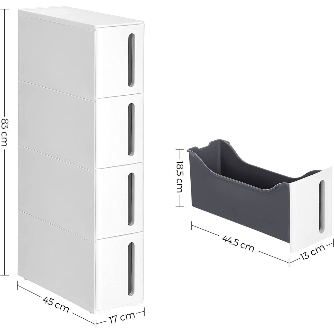 Plastične ladice za pohranu, uska kolica za pohranu 45 x 84 x 17 cm | SONGMICS-Vasdom.hr