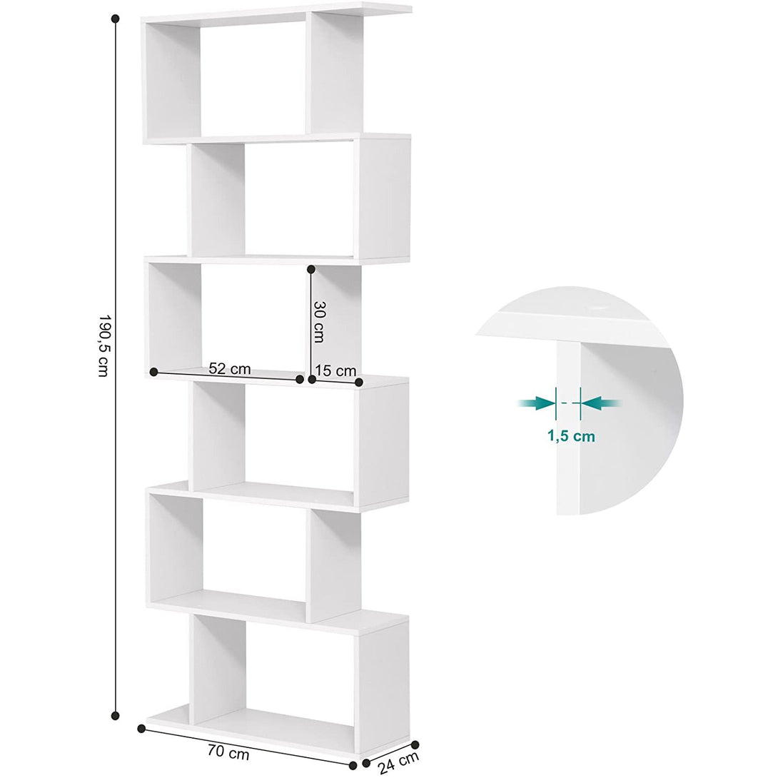 Polica za knjige, kockasta polica za izlaganje i prostorna pregrada, 70 x 24 x 190,5 cm Bijela | VASAGLE-Vasdom.hr