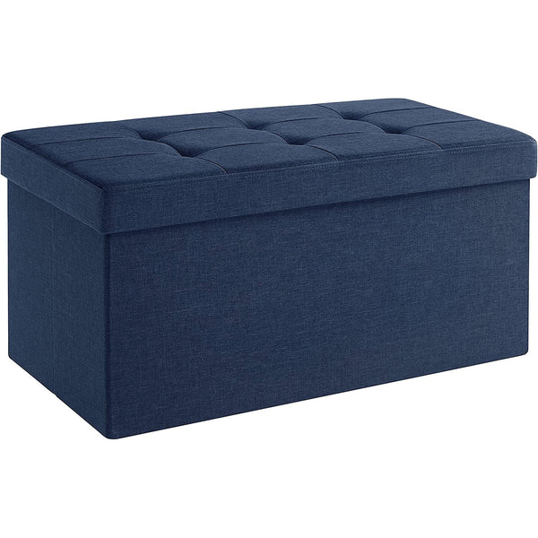 Pouf, sklopiva klupa za odlaganje 80 L, 76 x 38 x 38 cm tamnoplava | SONGMICS-Vasdom.hr