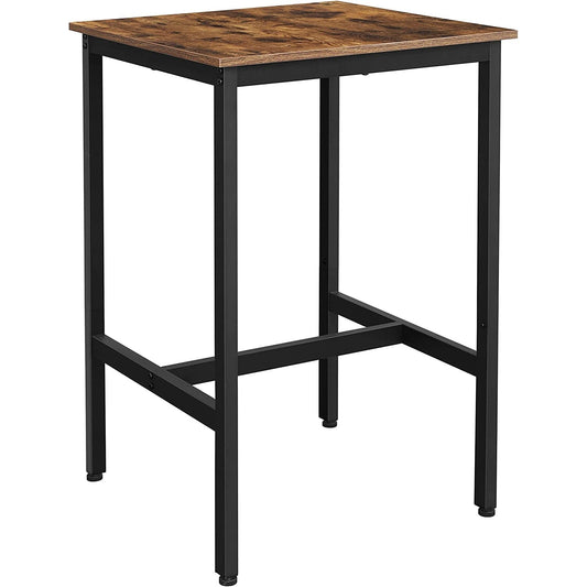 Pravokutni visoki barski stol 60 x 60 x 92 cm, rustikalno smeđa i crna | VASAGLE-Vasdom.hr