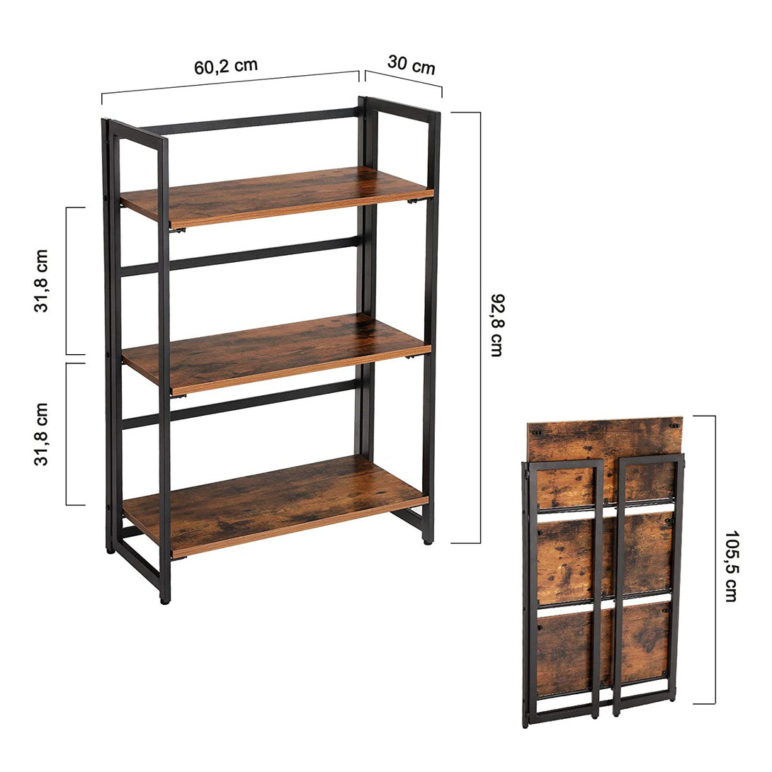 Rustikalna sklopiva polica za odlaganje 60,2 x 30 x 92,8 cm | VASAGLE-Vasdom.hr