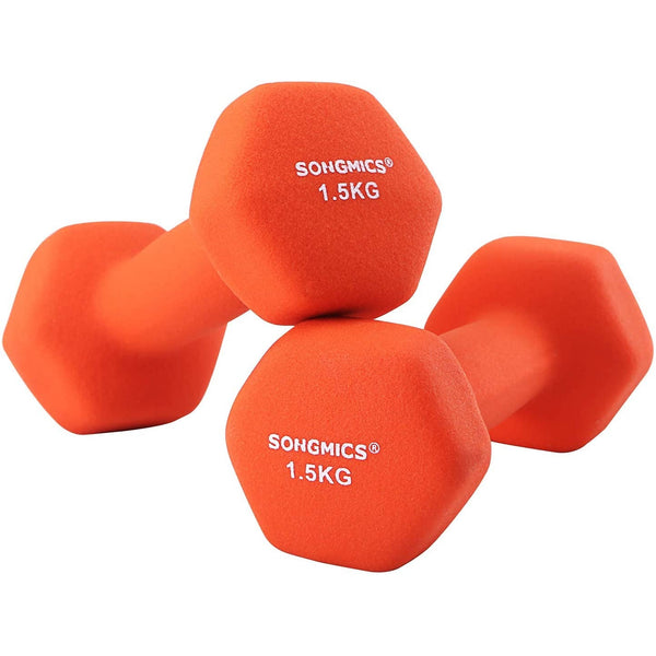 Set bučica 2 kom protuklizne 2 x 1,5 kg, narančaste | SONGMICS-Vasdom.hr