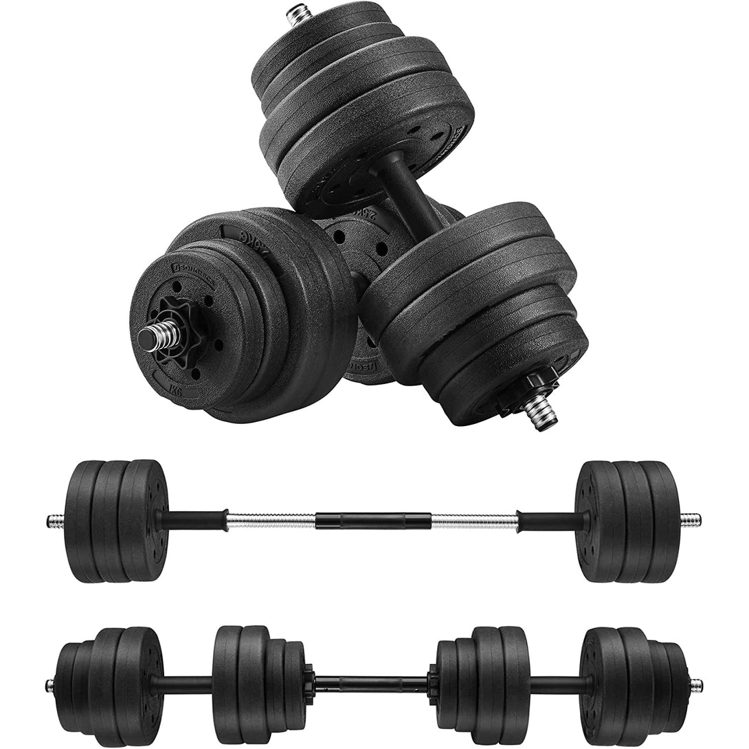 Set bučica, dodatna bučica sa šipkom, 30 kg, crna | VASHOME-Vasdom.hr