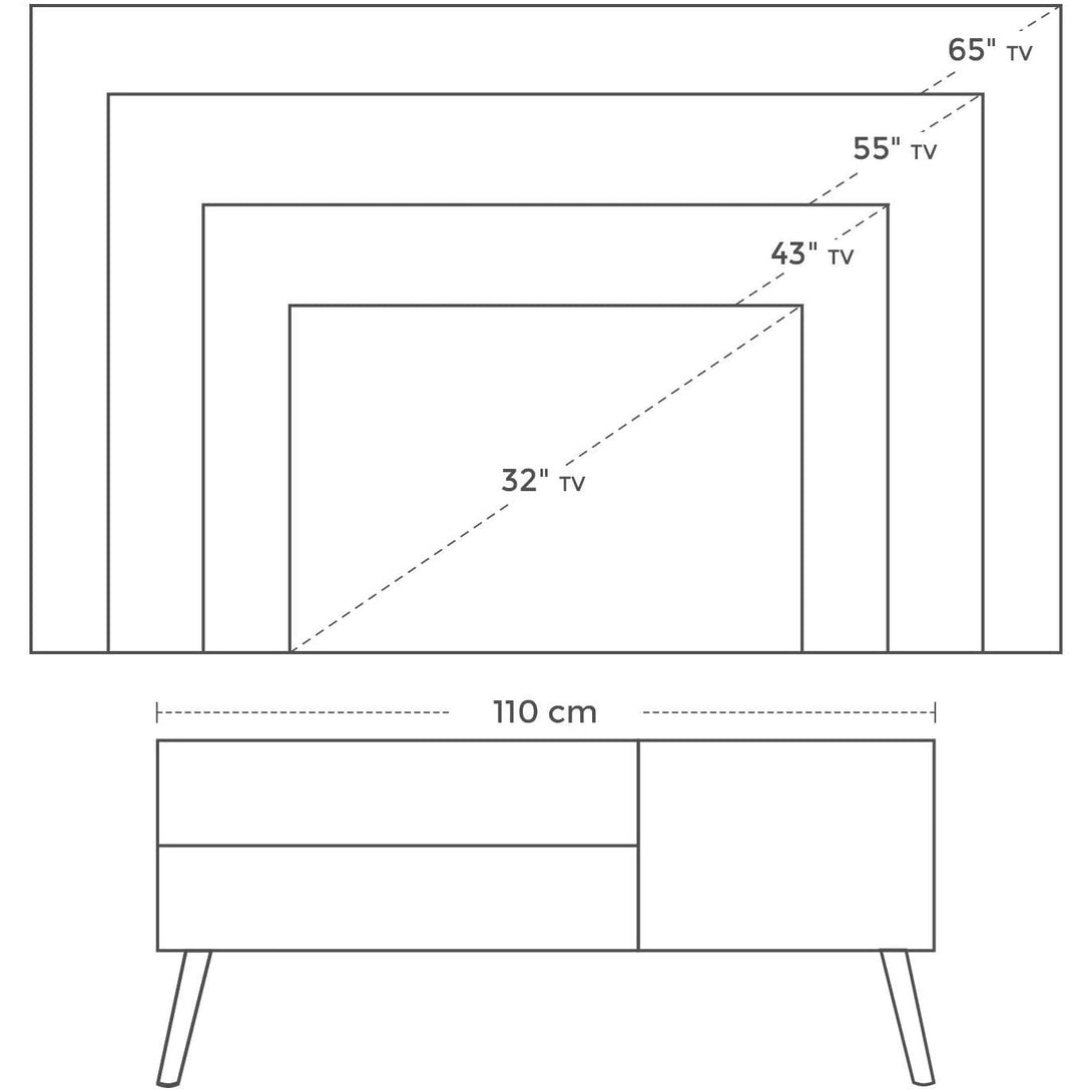 Skandinavski TV stalak 110 x 40 x 49,5 cm bijeli | VASAGLE-Vasdom.hr