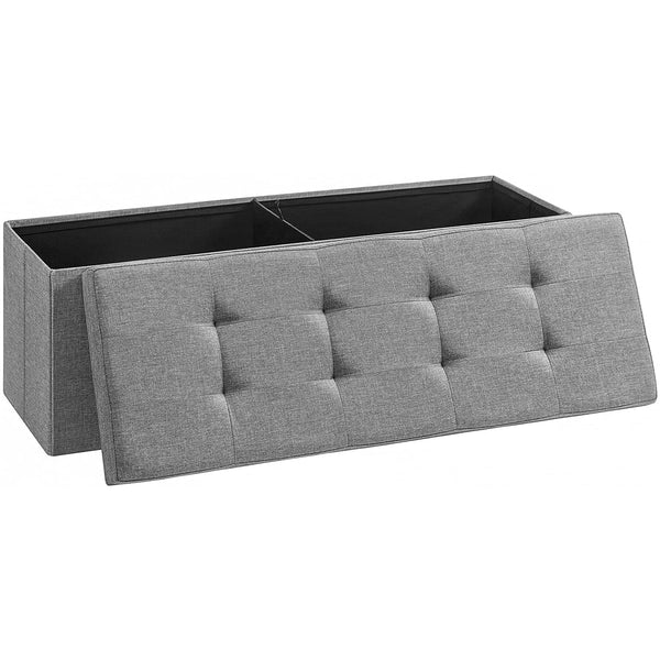Sklopiva klupa za odlaganje kapaciteta 120 L, 110 x 38 x 38 cm, svijetlo siva | SONGMICS-Vasdom.hr