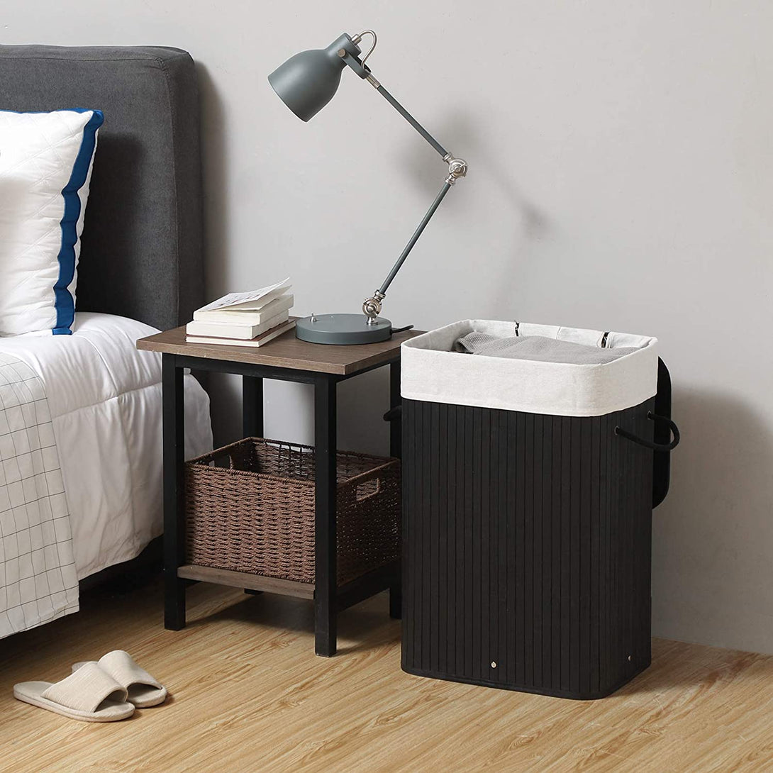 Sklopiva košara za rublje od bambusa 72 L, 40 x 30 x 60 cm, crna | SONGMICS-Vasdom.hr