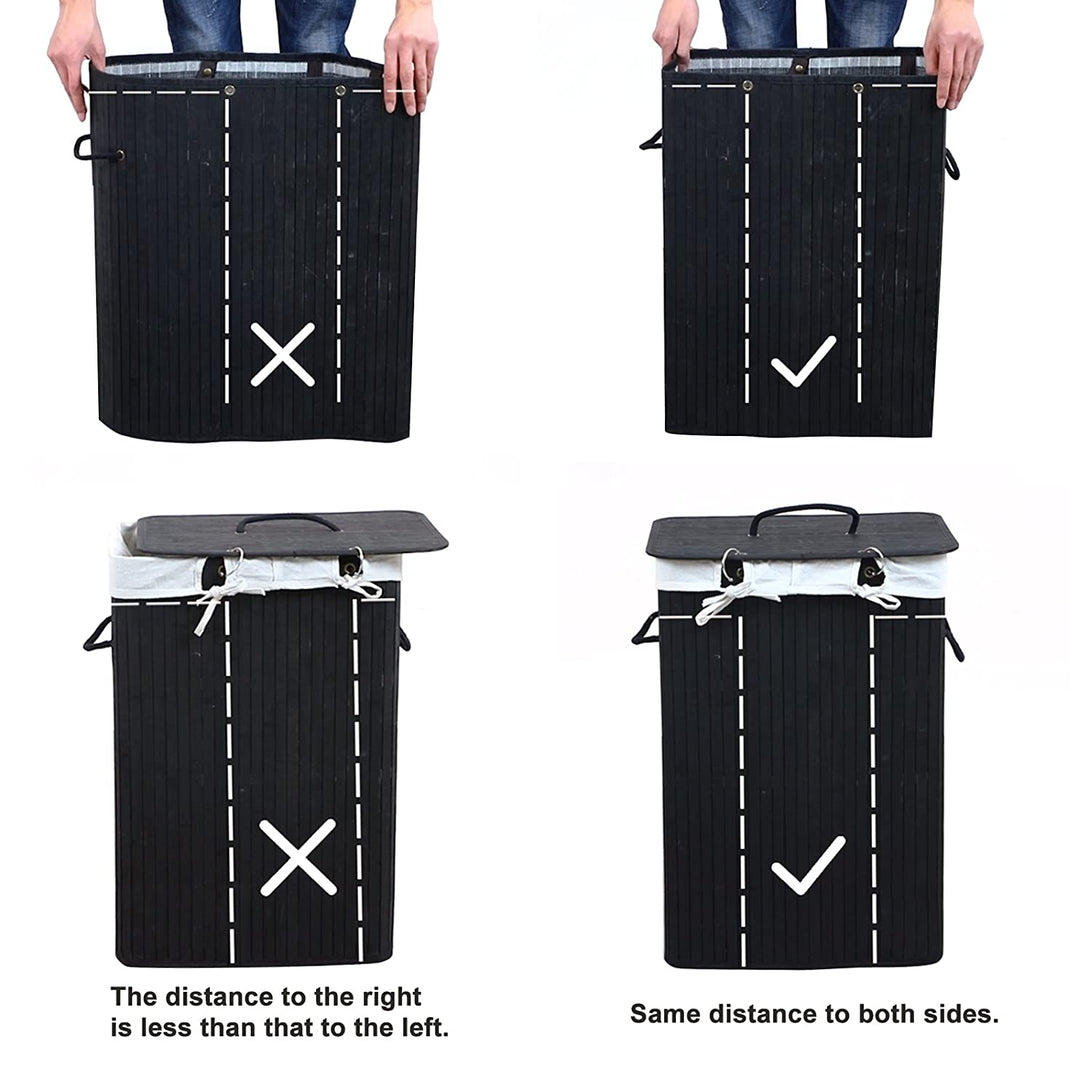 Sklopiva košara za rublje od bambusa 72 L, 40 x 30 x 60 cm, crna | SONGMICS-Vasdom.hr