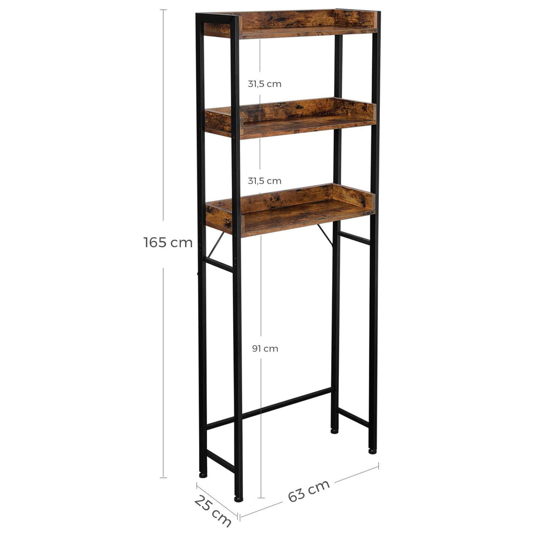 Stalak za odlaganje iznad WC školjke, polica za perilicu rublja 63 x 165 x 25 cm | VASAGLE-Vasdom.hr