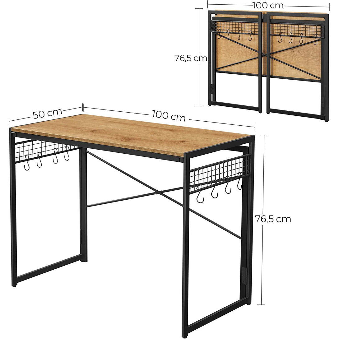 stol za računalo, sklopivi stol s 8 kuka 100 x 76,5 x 50 cm | VASAGLE-Vasdom.hr