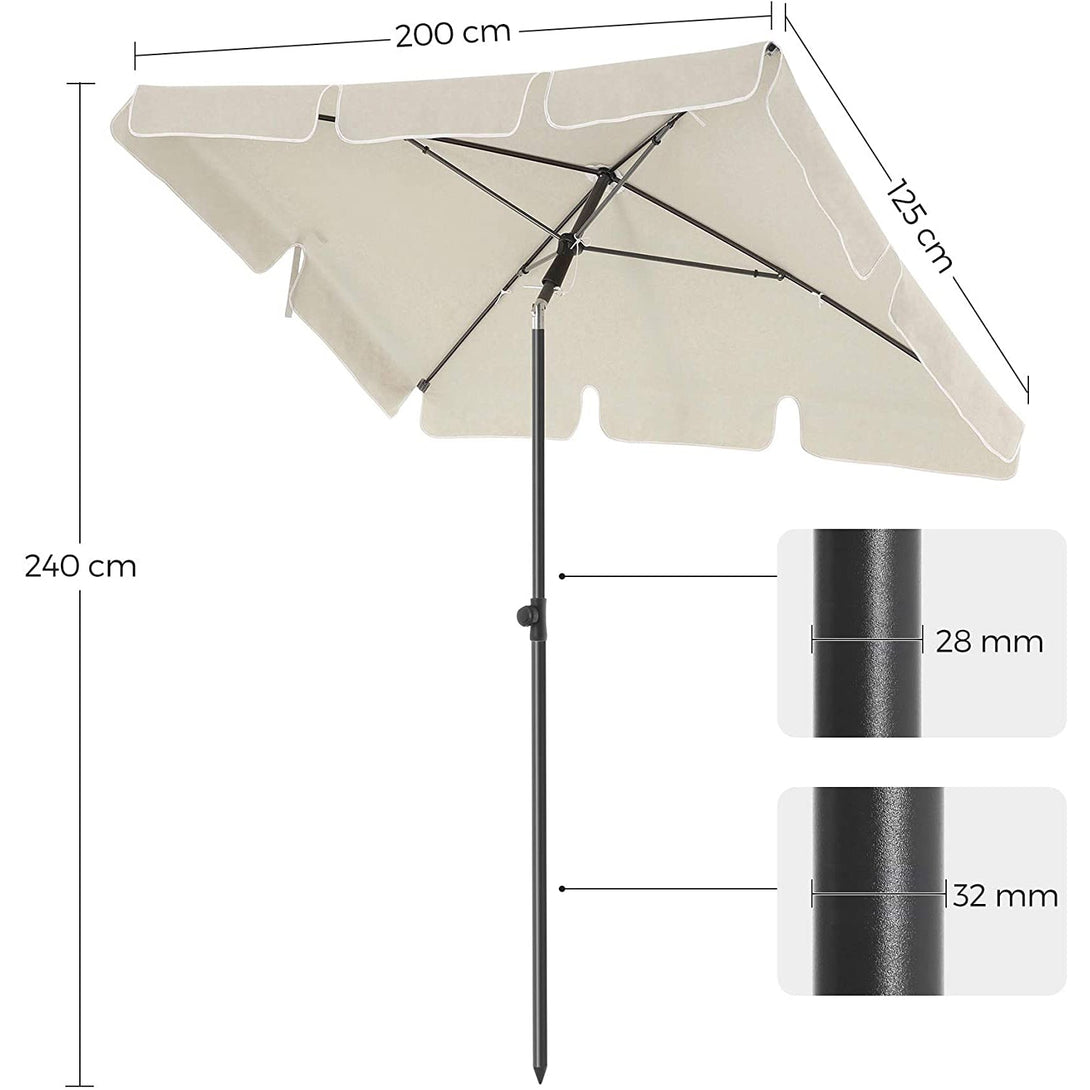 suncobran 200 x 125 cm, UV zaštita do UPF 50+, vrtni suncobran, sklopivi | SONGMICS-Vasdom.hr