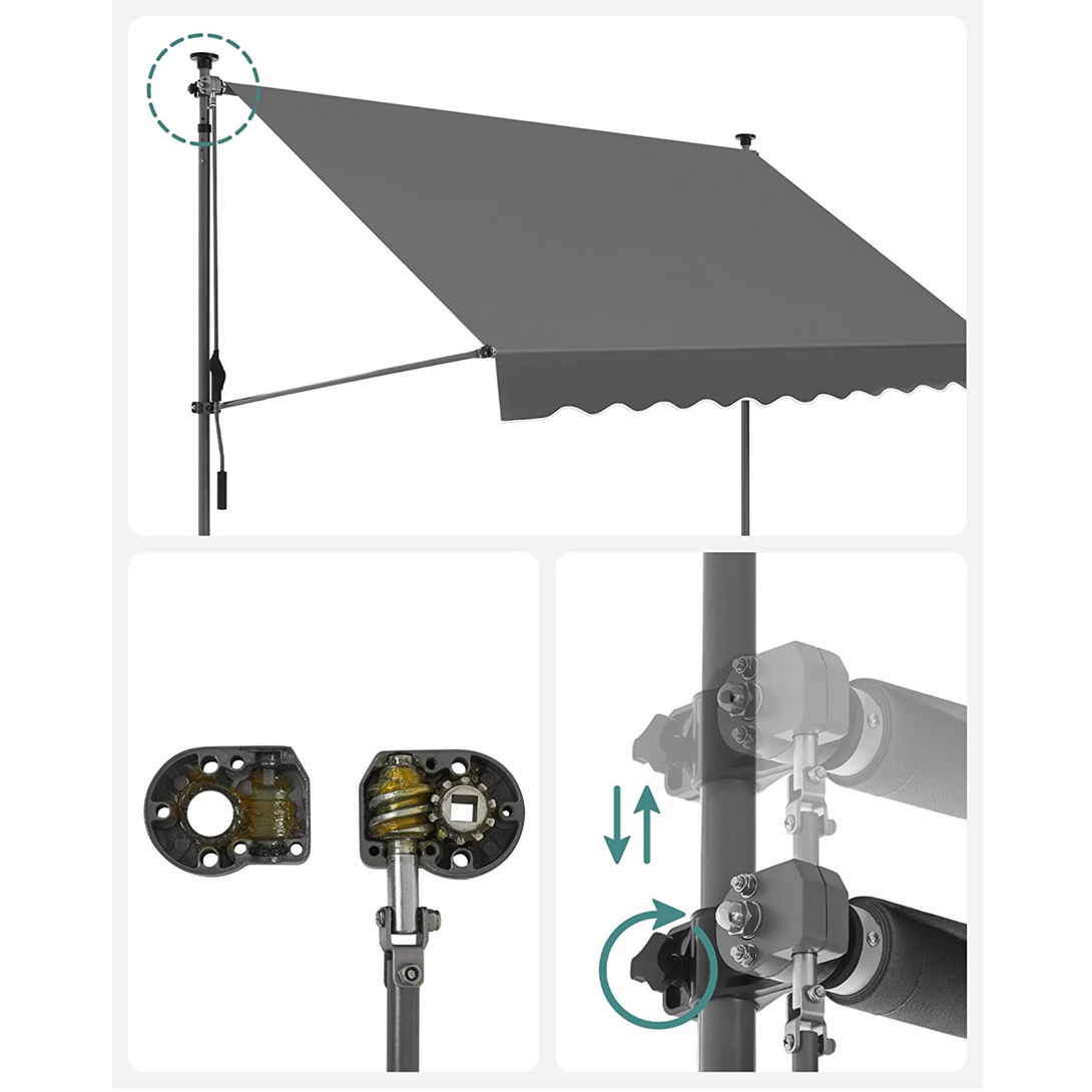 tenda, 300 x 130 cm, podesiva visina, ručna ručica | SONGMICS-Vasdom.hr