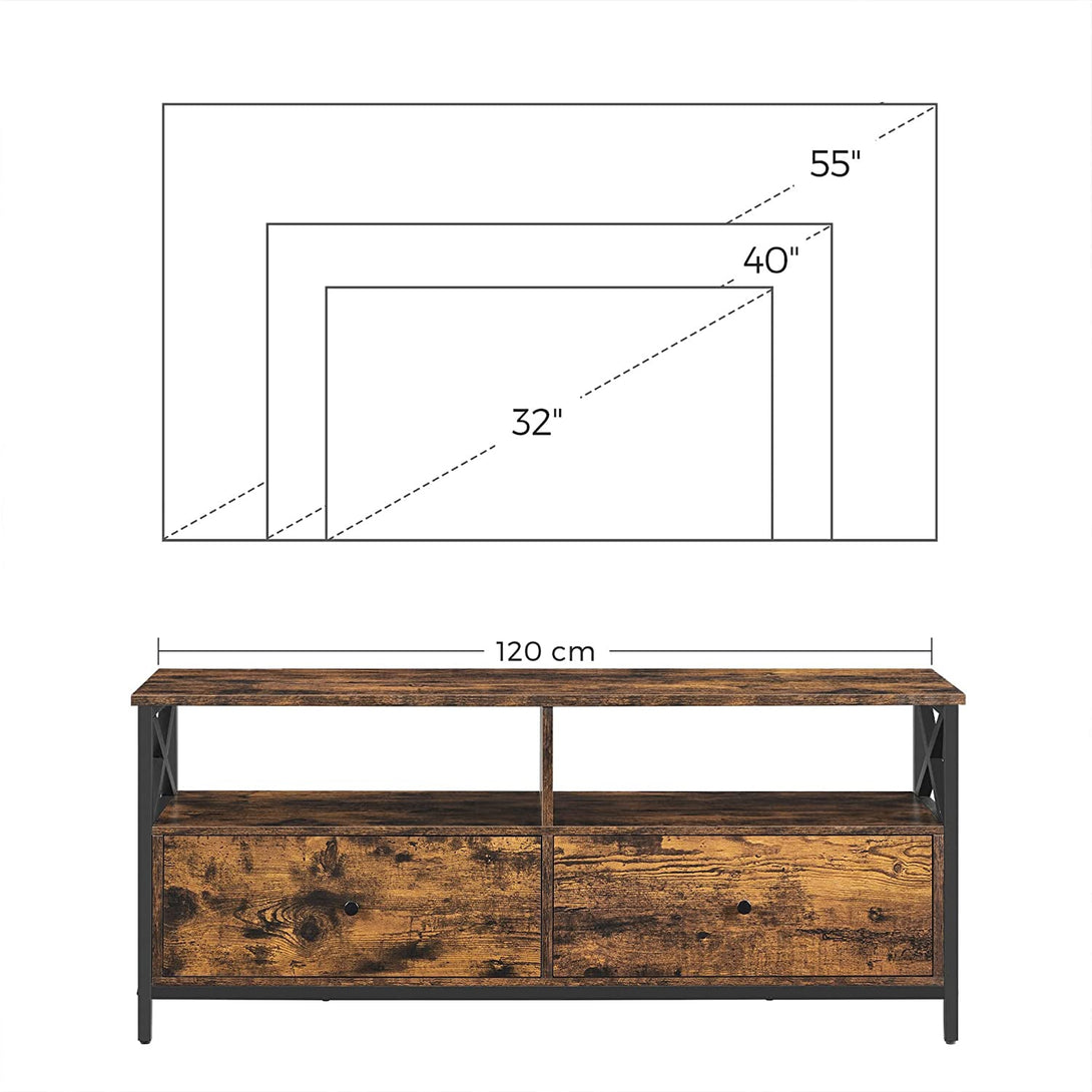 TV ormarić s 2 ladice 120 x 50 x 40 cm rustikalno smeđi | VASAGLE-Vasdom.hr