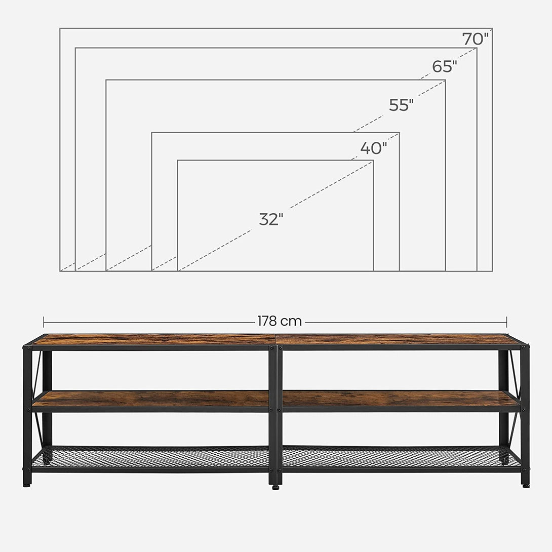 TV ormarić s policama, 178 x 52 x 39 cm, rustikalno smeđa | VASAGLE-Vasdom.hr