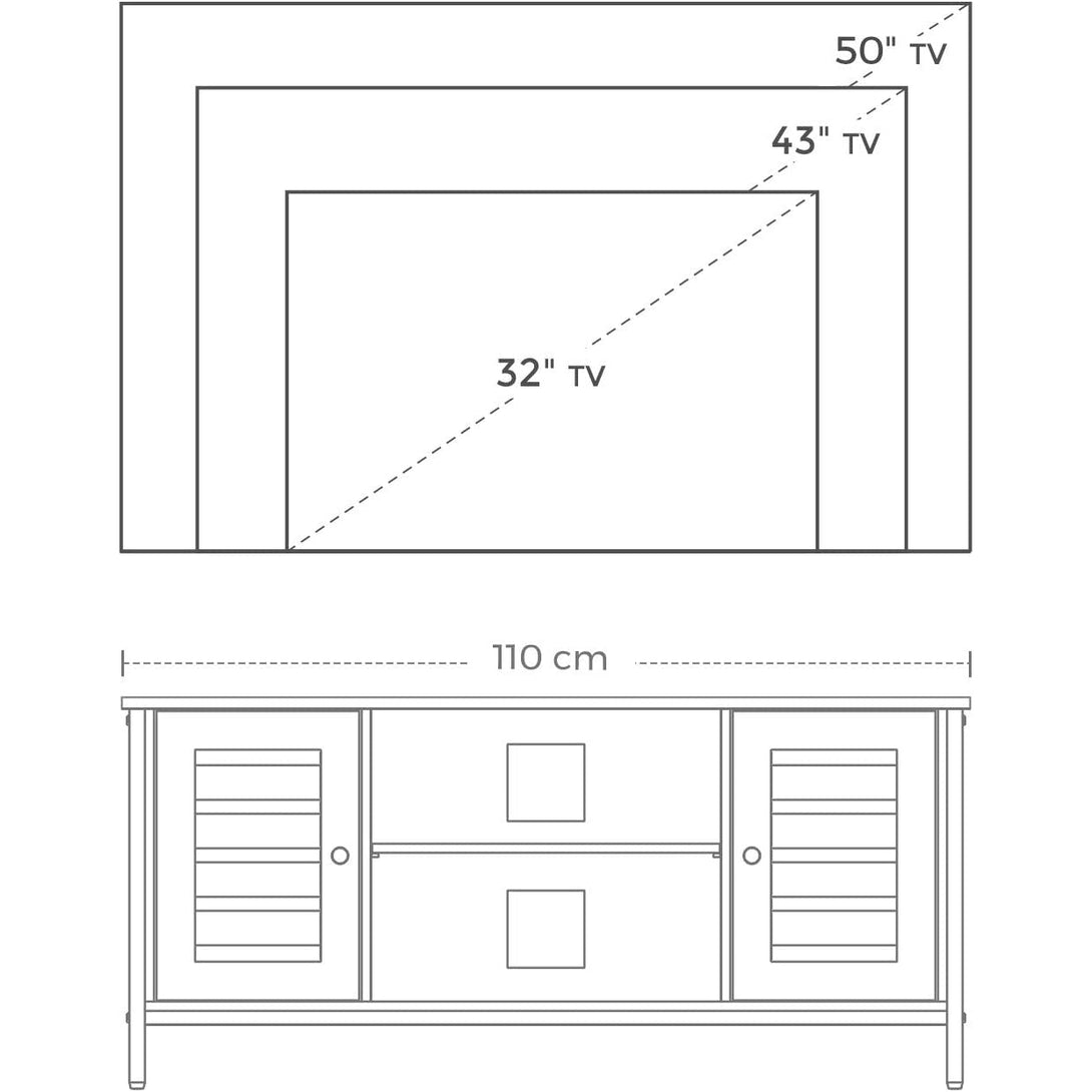 TV ormarić, TV postolje sa spremištem 110 x 40 x 50 cm rustikalno smeđa | VASAGLE-Vasdom.hr