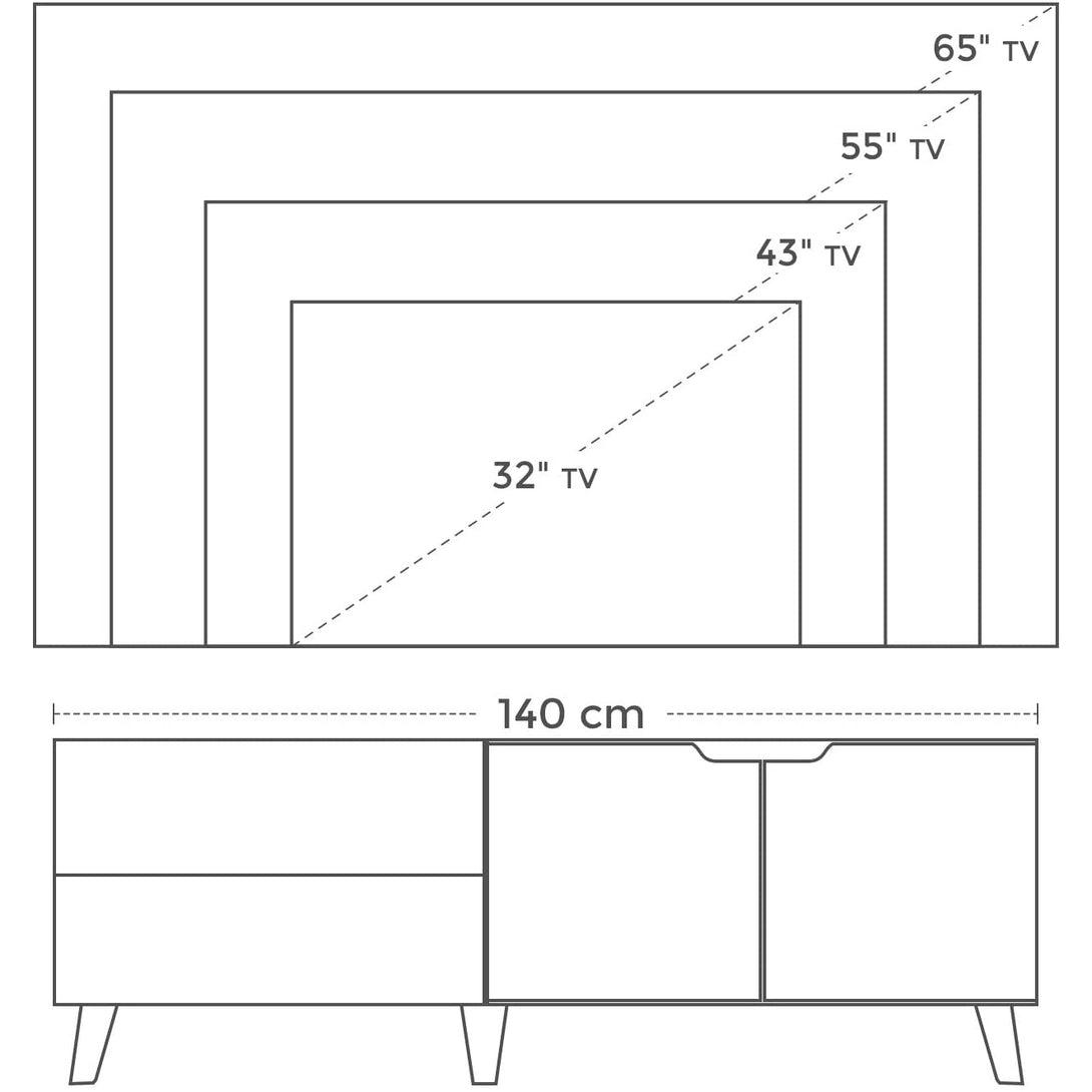 TV ormarić, TV stalak s 2 vrata, 140x40x50 cm | VASAGLE-Vasdom.hr