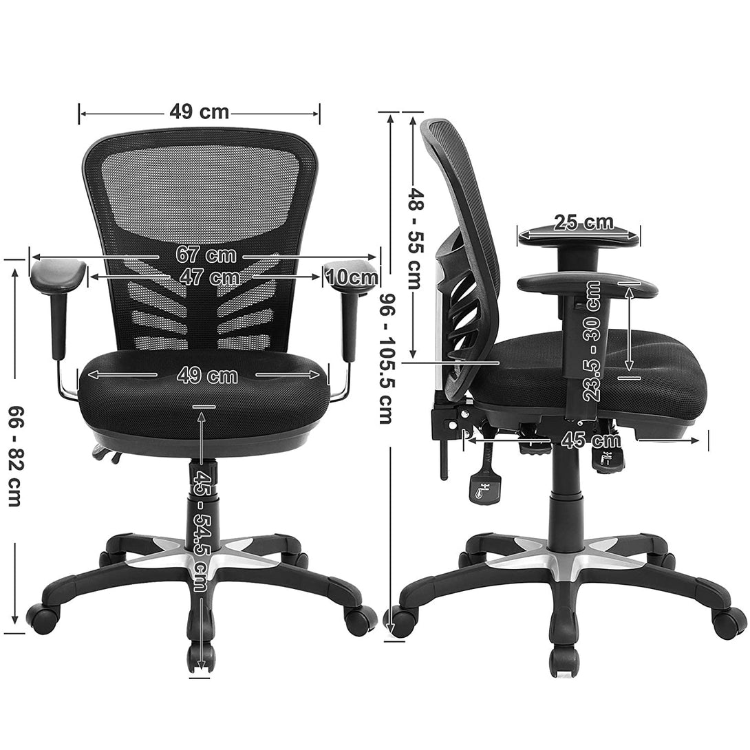 Uredska stolica, Ergonomska okretna stolica, podesiva visina stolice | SONGMICS-Vasdom.hr