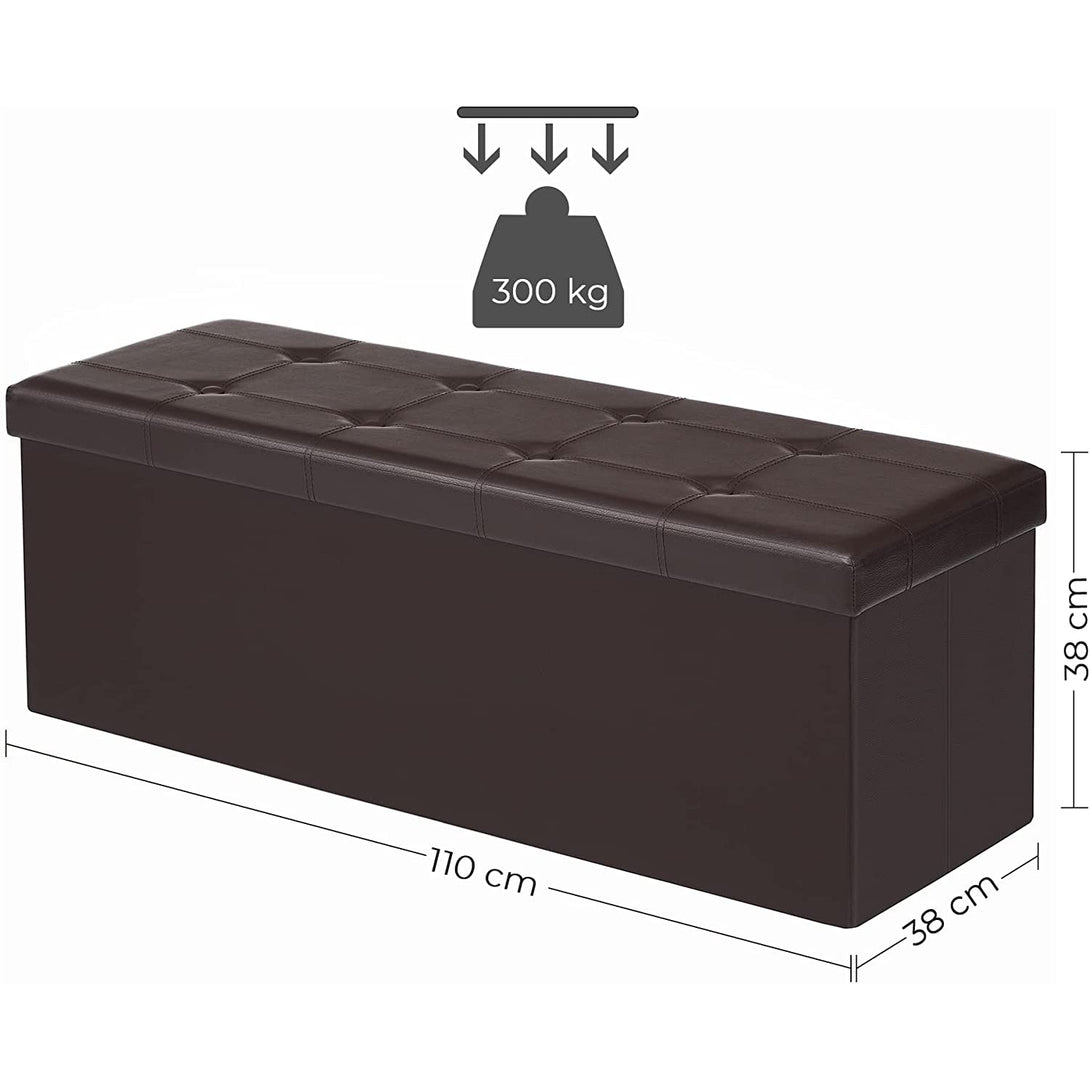 Velika klupa za odlaganje, maks. nosivost 300 kg, smeđa 110 x 38 x 38 cm | SONGMICS-Vasdom.hr