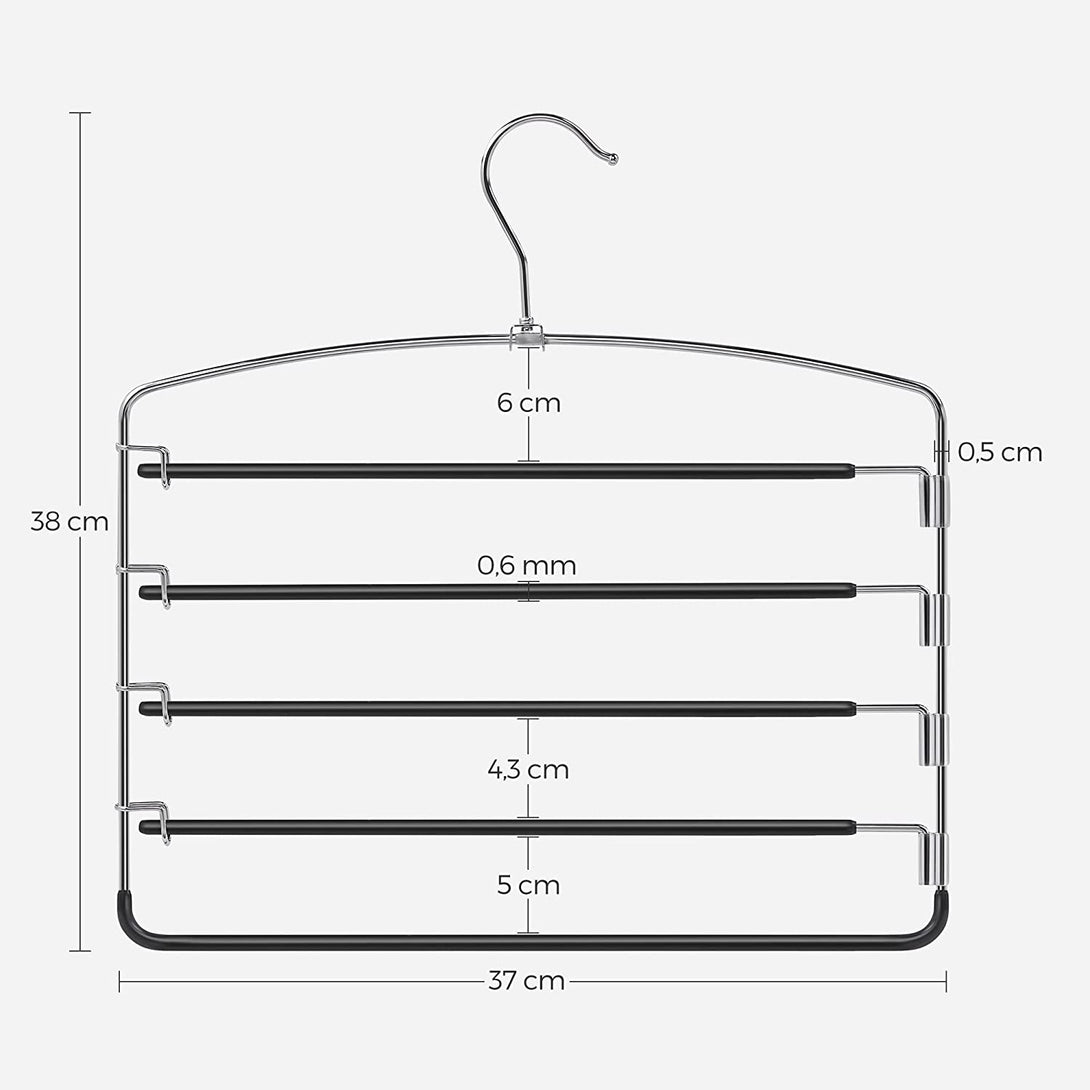 Vješalice za hlače, Metalne vješalice za hlače koje štede prostor, protuklizne, 3 kom | SONGMICS-Vasdom.hr
